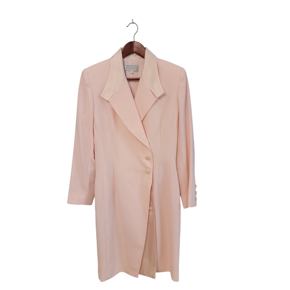 Vintage Saks Fifth Avenue Folio Collection Pink Long‎ Tail Jacket/Blazer Size 8